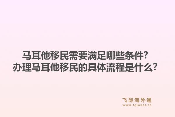 马耳他移民需要满足哪些条件？办理马耳他移民的具体流程是什么？1.jpg