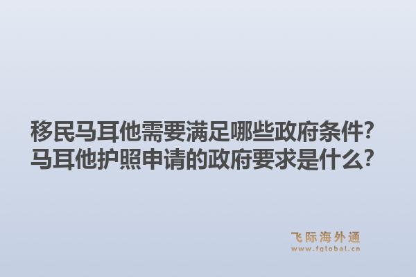 移民马耳他需要满足哪些政府条件？马耳他护照申请的政府要求是什么？1.jpg