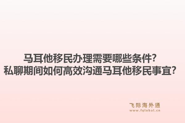 马耳他移民办理需要哪些条件？私聊期间如何高效沟通马耳他移民事宜？1.jpg