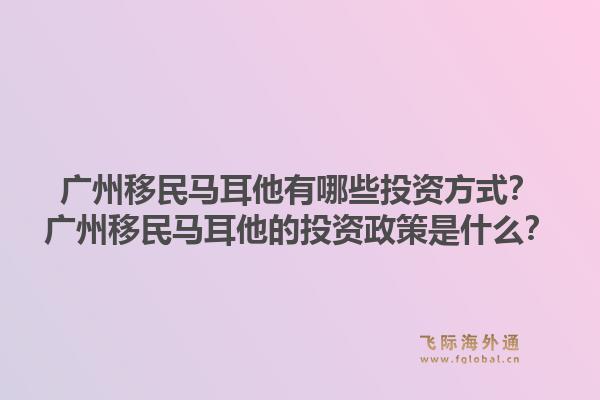 广州移民马耳他有哪些投资方式？广州移民马耳他的投资政策是什么？1.jpg