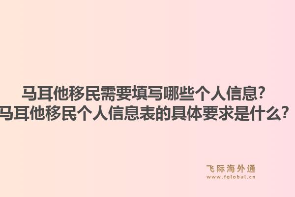 马耳他移民需要填写哪些个人信息？马耳他移民个人信息表的具体要求是什么？1.jpg