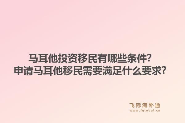 马耳他投资移民有哪些条件?申请马耳他移民需要满足什么要求?1.jpg