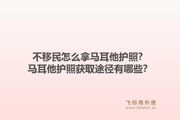 不移民怎么拿马耳他护照？马耳他护照获取途径有哪些？1.jpg