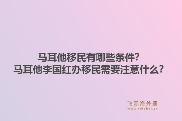 马耳他移民有哪些条件？马耳他李国红办移民需要注意什么？1.jpg