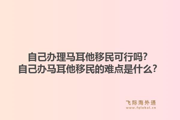 自己办理马耳他移民可行吗？自己办马耳他移民的难点是什么？1.jpg