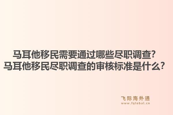 马耳他移民需要通过哪些尽职调查？马耳他移民尽职调查的审核标准是什么？