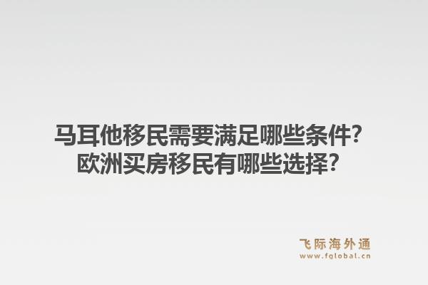 马耳他移民需要满足哪些条件？欧洲买房移民有哪些选择？
