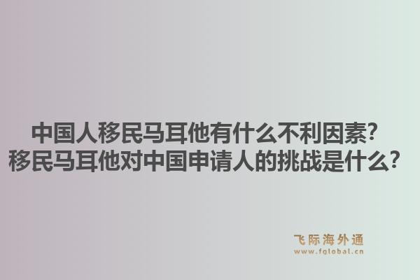 中国人移民马耳他有什么不利因素？移民马耳他对中国申请人的挑战是什么？