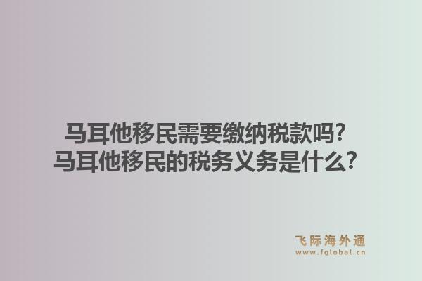 马耳他移民需要缴纳税款吗？马耳他移民的税务义务是什么？