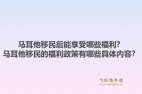 马耳他移民后能享受哪些福利？马耳他移民的福利政策有哪些具体内容？