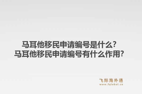 马耳他移民申请编号是什么？马耳他移民申请编号有什么作用？