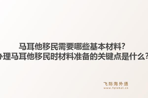 马耳他移民需要哪些基本材料？办理马耳他移民时材料准备的关键点是什么？
