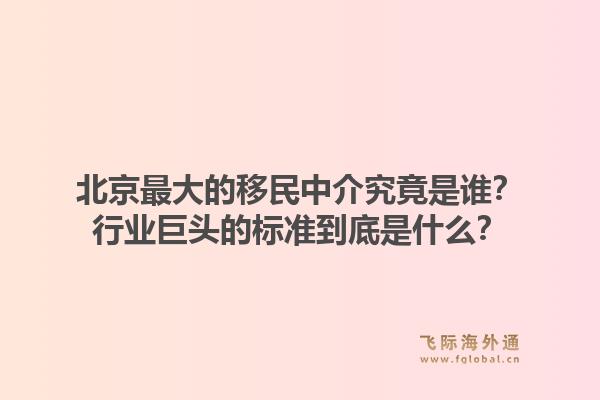北京最大的移民中介究竟是谁？行业巨头的标准到底是什么？