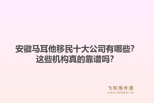 安徽马耳他移民十大公司有哪些？这些机构真的靠谱吗？