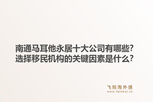 南通马耳他永居十大公司有哪些？选择移民机构的关键因素是什么？