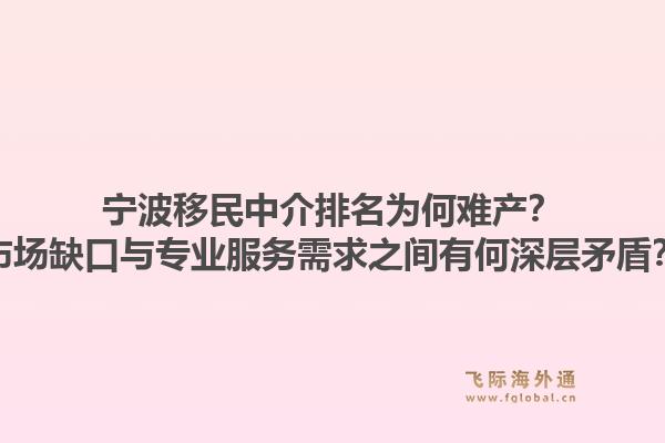 宁波移民中介排名为何难产？市场缺口与专业服务需求之间有何深层矛盾？
