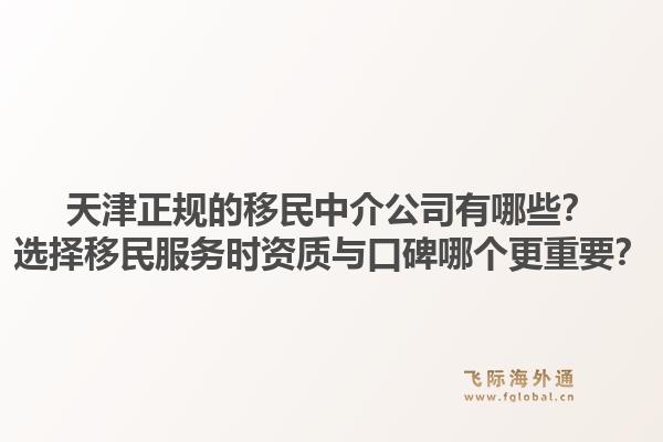 天津正规的移民中介公司有哪些？选择移民服务时资质与口碑哪个更重要？