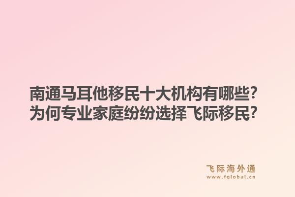 南通马耳他移民十大机构有哪些？为何专业家庭纷纷选择飞际移民？