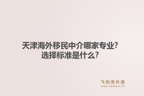 天津海外移民中介哪家专业？选择标准是什么？