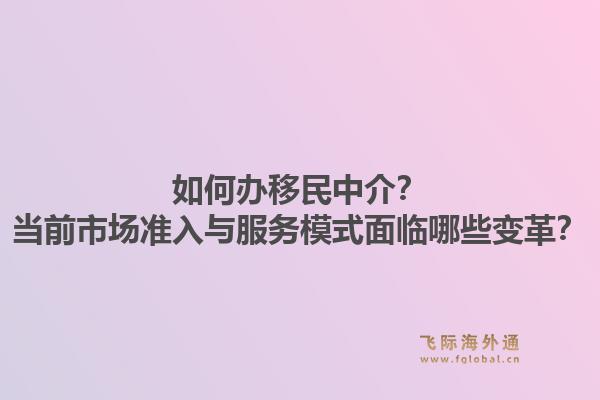 如何办移民中介？当前市场准入与服务模式面临哪些变革？