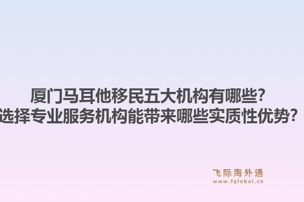 厦门马耳他移民五大机构有哪些？选择专业服务机构能带来哪些实质性优势？