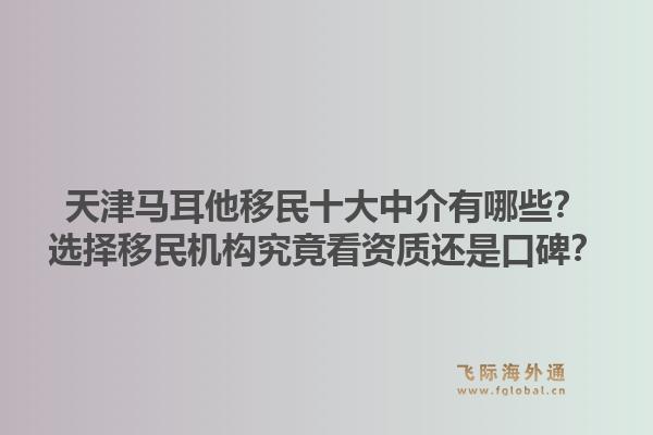 天津马耳他移民十大中介有哪些？选择移民机构究竟看资质还是口碑？