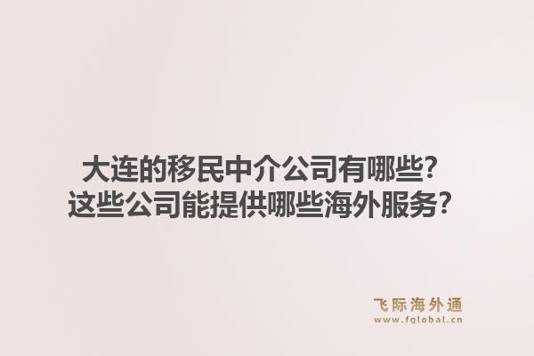 大连的移民中介公司有哪些？这些公司能提供哪些海外服务？