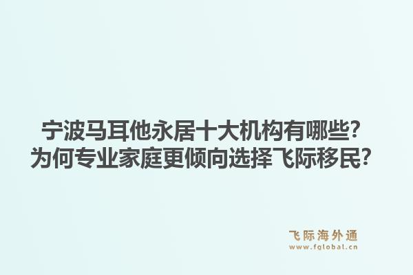 宁波马耳他永居十大机构有哪些？为何专业家庭更倾向选择飞际移民？