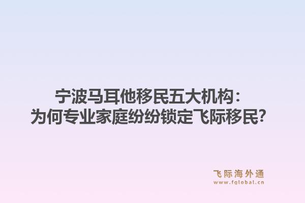 宁波马耳他移民五大机构：为何专业家庭纷纷锁定飞际移民？1.jpg
