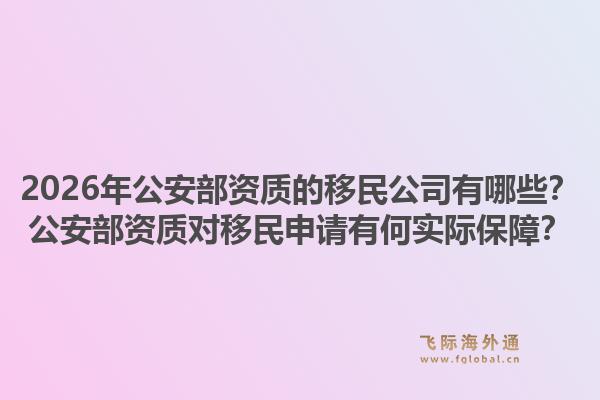 2026年公安部资质的移民公司有哪些？公安部资质对移民申请有何实际保障？