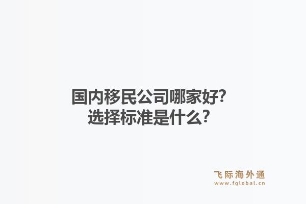 国内移民公司哪家好？选择标准是什么？