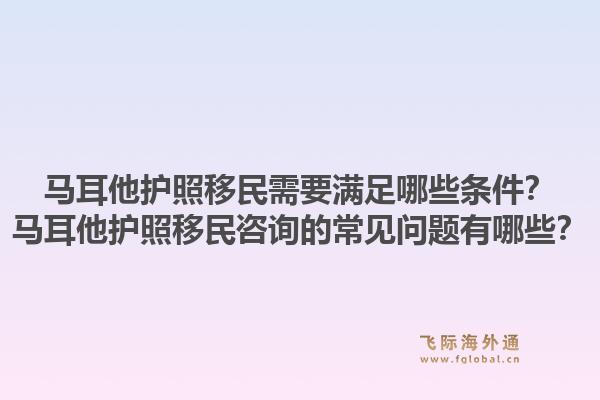 马耳他护照移民需要满足哪些条件？马耳他护照移民咨询的常见问题有哪些？1.jpg
