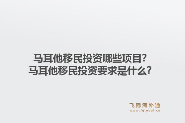马耳他移民投资哪些项目？马耳他移民投资要求是什么？1.jpg