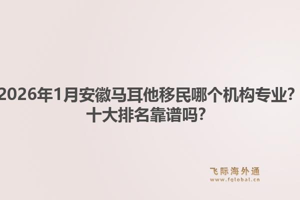 2026年1月安徽马耳他移民哪个机构专业？十大排名靠谱吗？