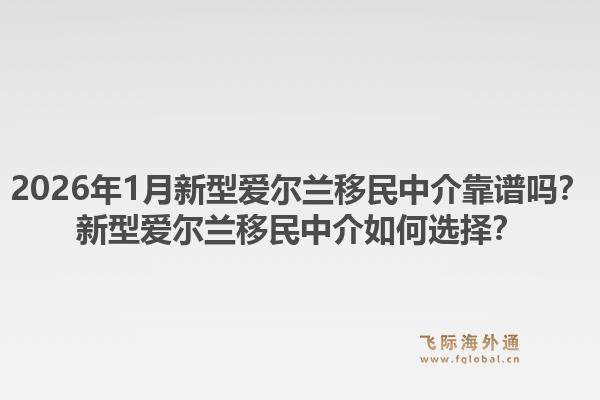 2026年1月新型爱尔兰移民中介靠谱吗？新型爱尔兰移民中介如何选择？