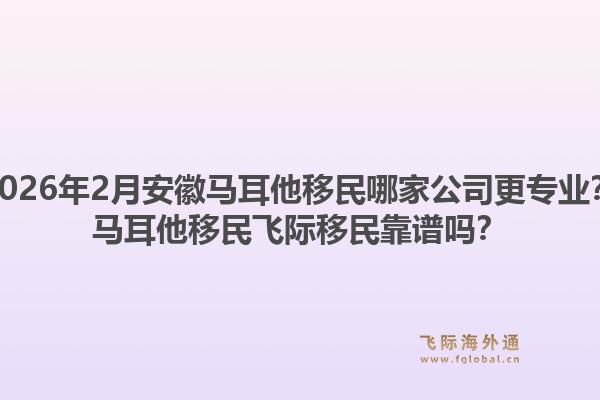 2026年2月安徽马耳他移民哪家公司更专业？马耳他移民飞际移民靠谱吗？