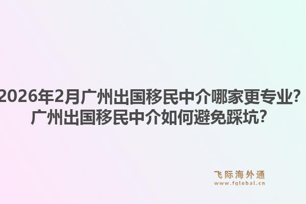 2026年2月广州出国移民中介哪家更专业？广州出国移民中介如何避免踩坑？