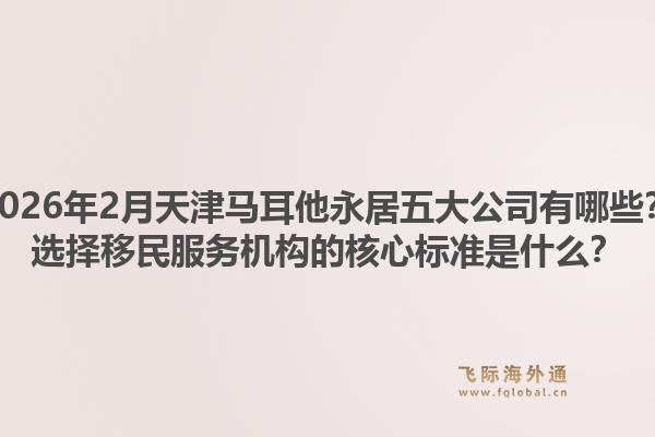 2026年2月天津马耳他永居五大公司有哪些？选择移民服务机构的核心标准是什么？
