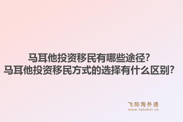 马耳他投资移民有哪些途径？马耳他投资移民方式的选择有什么区别？1.jpg