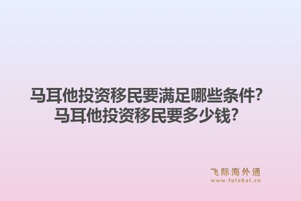 马耳他投资移民要满足哪些条件?马耳他投资移民要多少钱?1.jpg