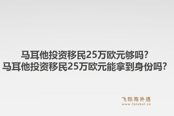 马耳他投资移民25万欧元够吗?马耳他投资移民25万欧元能拿到身份吗?1.jpg