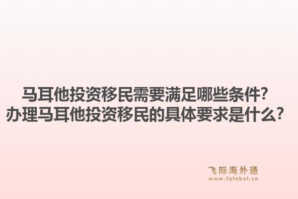 马耳他投资移民需要满足哪些条件？办理马耳他投资移民的具体要求是什么？1.jpg