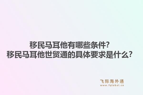 移民马耳他有哪些条件?移民马耳他世贸通的具体要求是什么?1.jpg