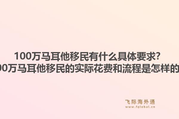100万马耳他移民有什么具体要求？100万马耳他移民的实际花费和流程是怎样的？