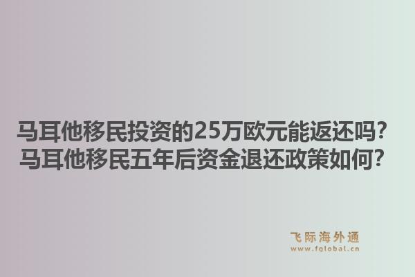 马耳他移民投资的25万欧元能返还吗?马耳他移民五年后资金退还政策如何?1.jpg