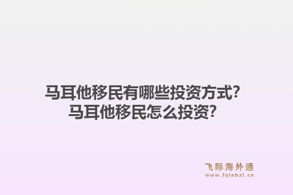 马耳他移民有哪些投资方式？马耳他移民怎么投资？1.jpg