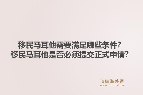 移民马耳他需要满足哪些条件？移民马耳他是否必须提交正式申请？1.jpg