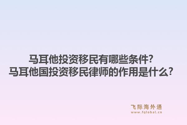 马耳他投资移民有哪些条件？马耳他国投资移民律师的作用是什么？1.jpg