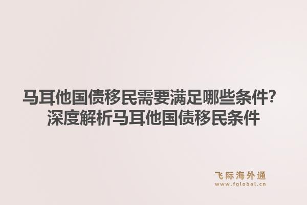 马耳他国债移民需要满足哪些条件？深度解析马耳他国债移民条件1.jpg