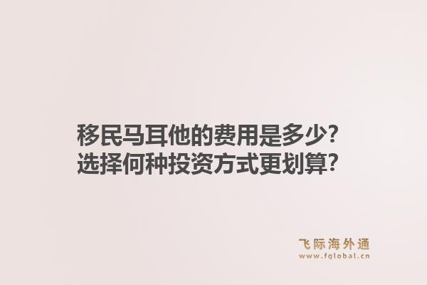 移民马耳他的费用是多少？选择何种投资方式更划算？1.jpg